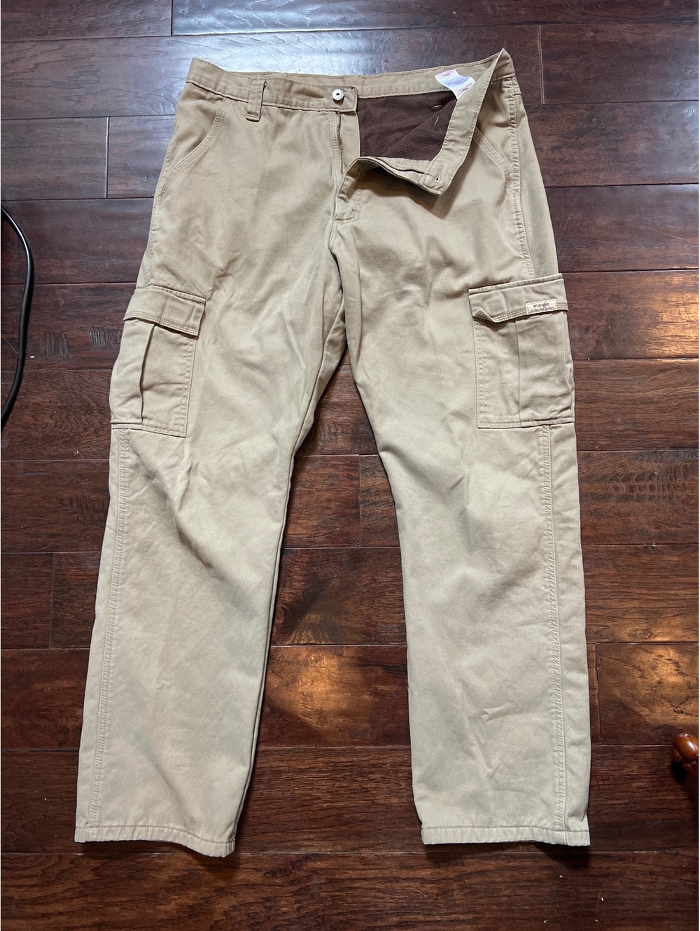 men’s wrangler cargo pants fleece lined